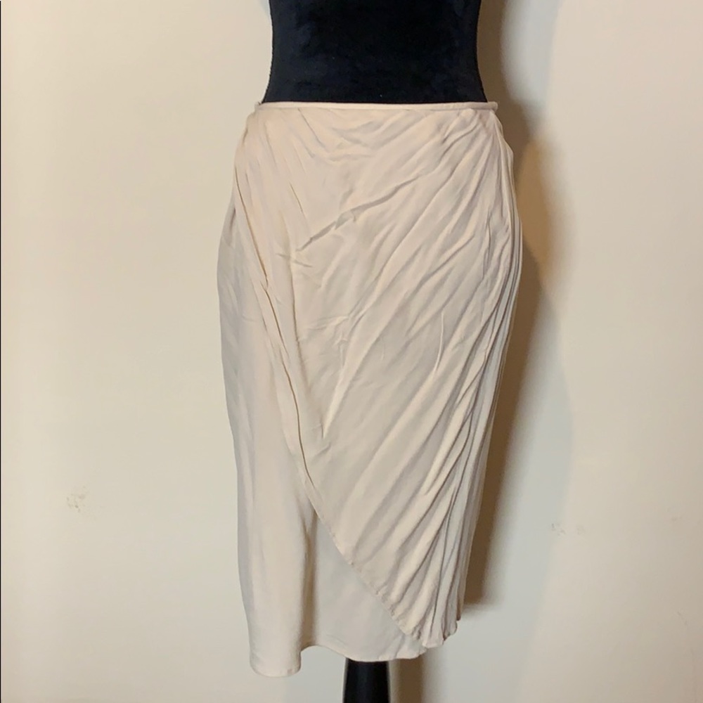 Rare! Uniqlo Hana Tajima beige wrap skirt, 8